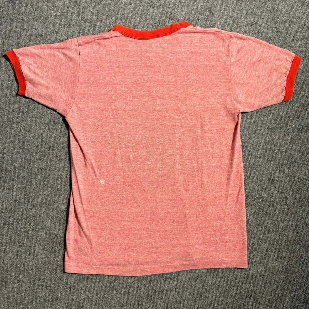 Vintage 1981 Indiana Hoosiers NCAA Basketball Champs Ringer Tee Red L Sportswear